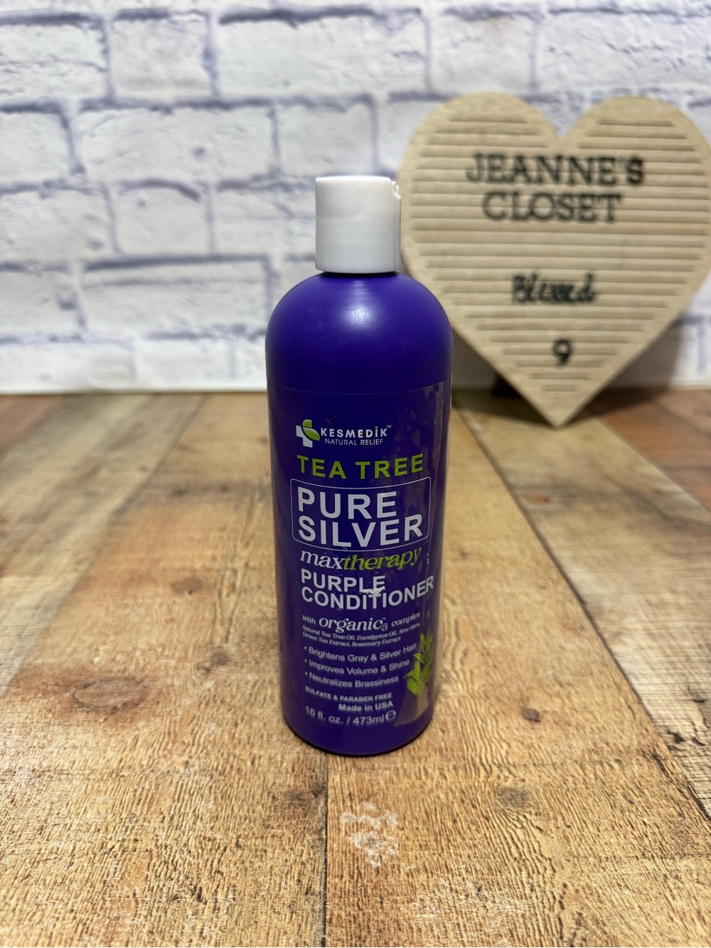KESMEDIK Purple Toning Shampoo 16 fl oz Tea Tree for Bleached Silver Gray Hair.